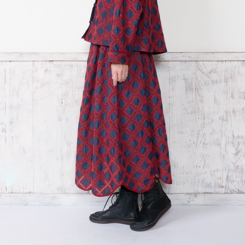 Denim Embroidered Skirt