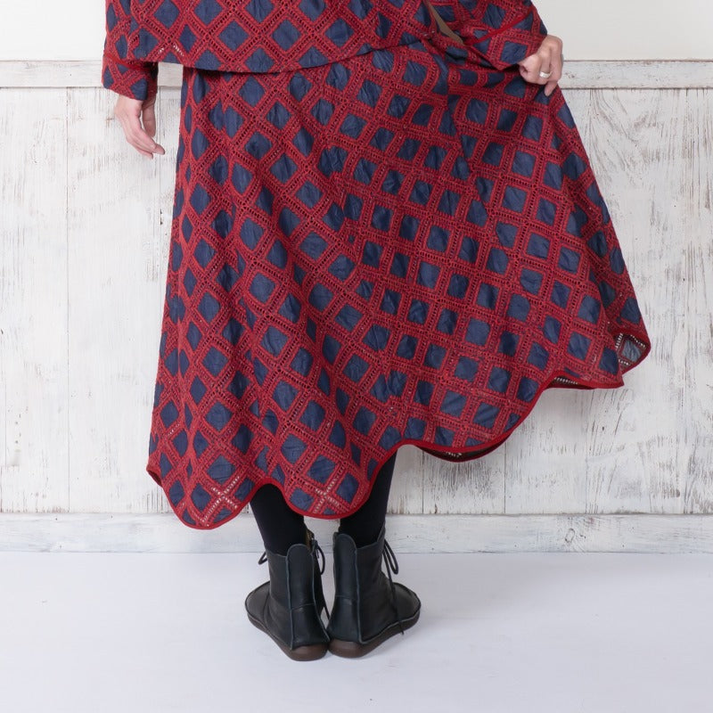 Denim Embroidered Skirt