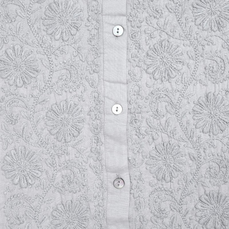 Cotton Lucknow Embroidery Sleeveless Blouse N