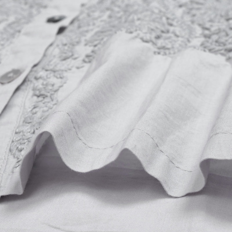 Cotton Lucknow Embroidery Sleeveless Blouse N