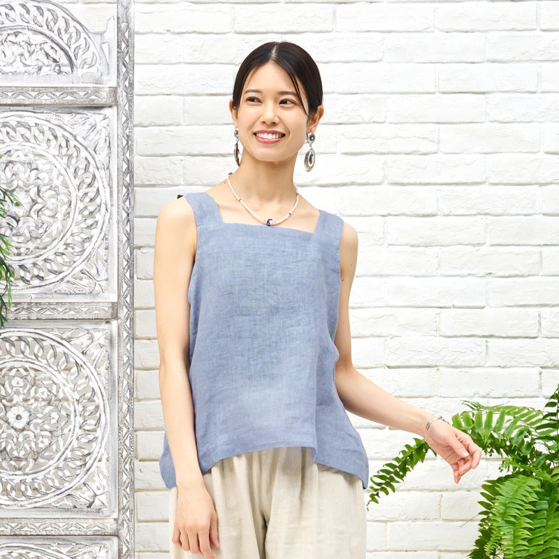Linen Sleeveless Blouse N