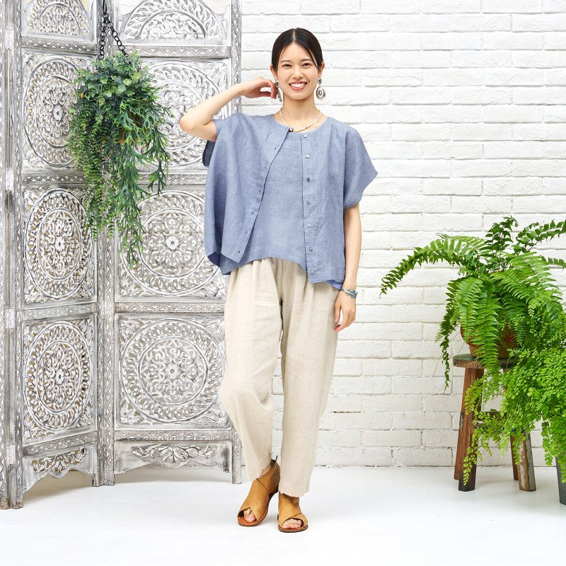 Linen Sleeveless Blouse N
