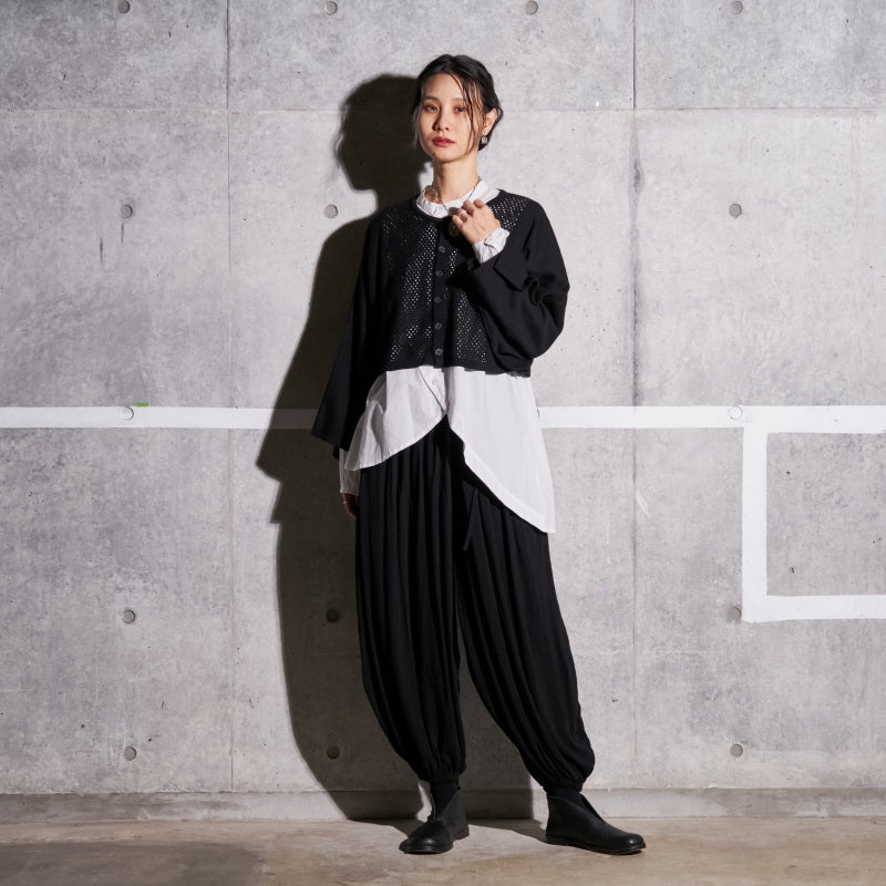 Dot Pattern Knit Cardigan