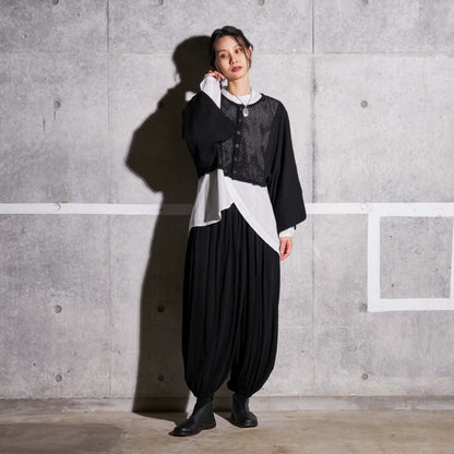 Dot Pattern Knit Cardigan