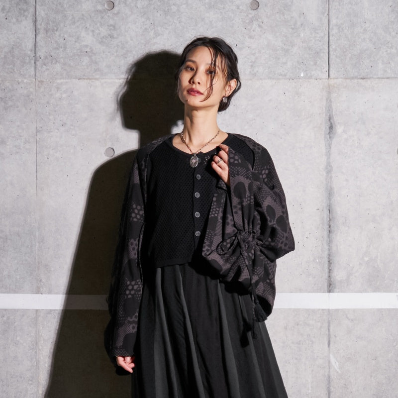 Dot Pattern Knit Cardigan