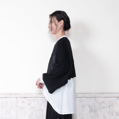 Dot Pattern Knit Cardigan