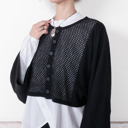 Dot Pattern Knit Cardigan