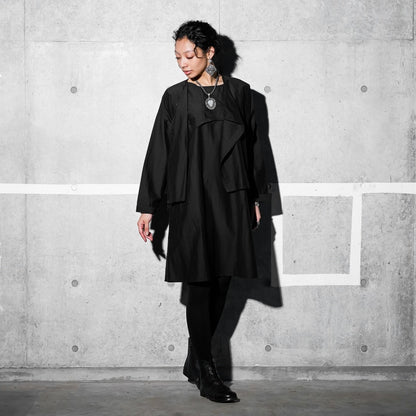 Cotton Silk Drape Collar Jacket