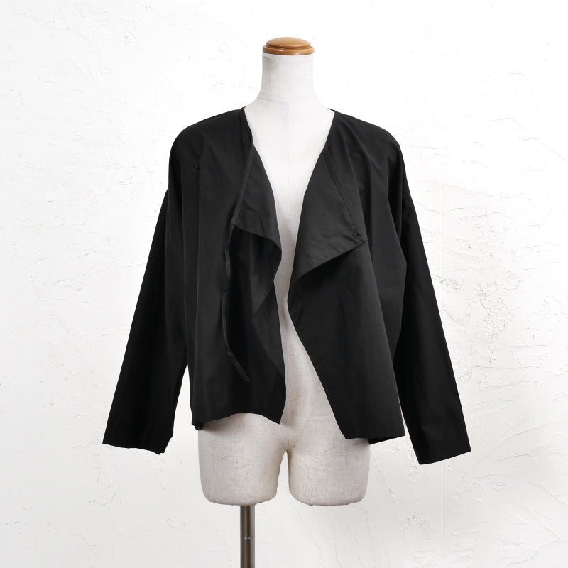 Cotton Silk Drape Collar Jacket