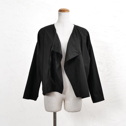 Cotton Silk Drape Collar Jacket