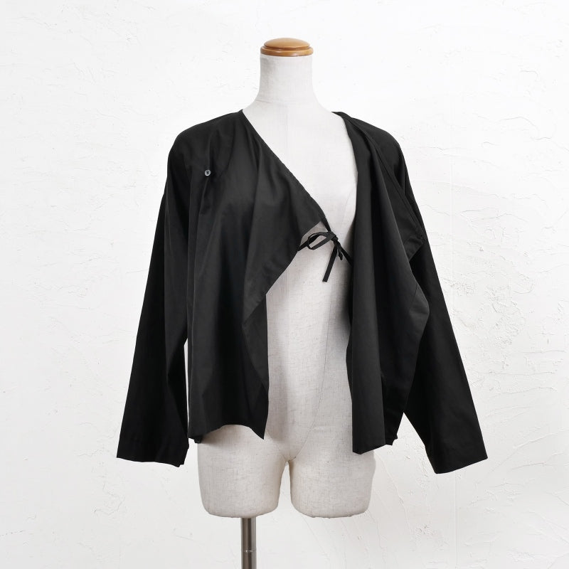 Cotton Silk Drape Collar Jacket
