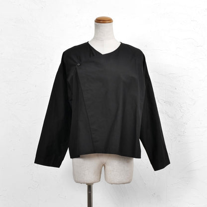 Cotton Silk Drape Collar Jacket
