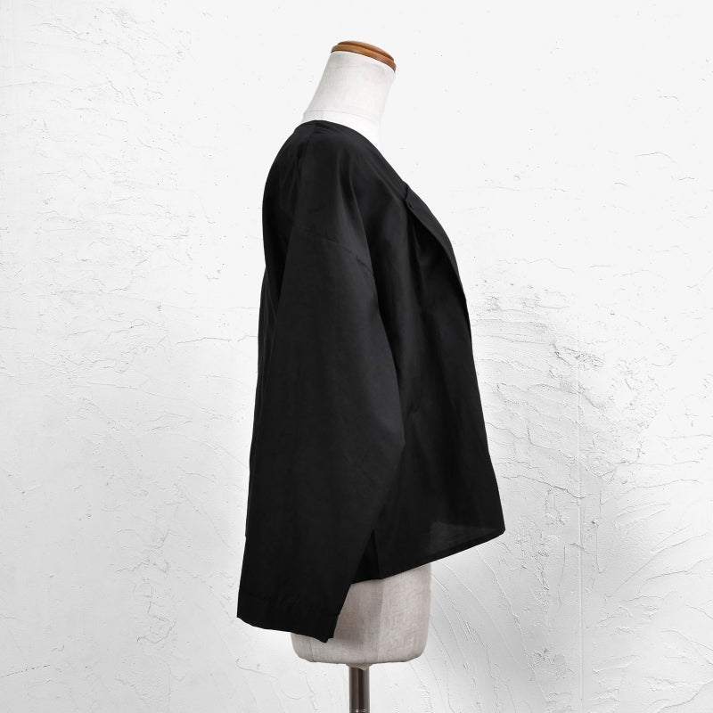 Cotton Silk Drape Collar Jacket