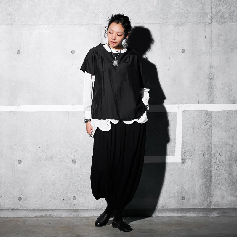 Cotton Silk Scallop Blouse