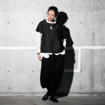 Cotton Silk Scallop Blouse