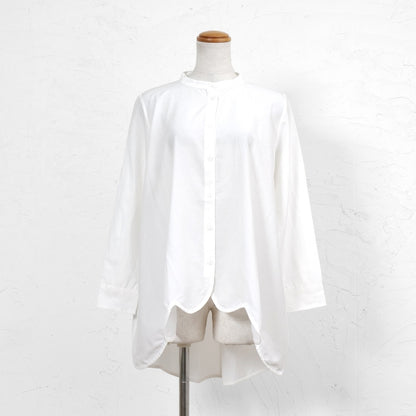 Cotton Silk Scallop Blouse
