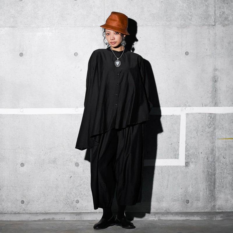 Cotton Silk Round Shirt Blouse