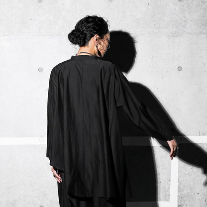 Cotton Silk Round Shirt Blouse