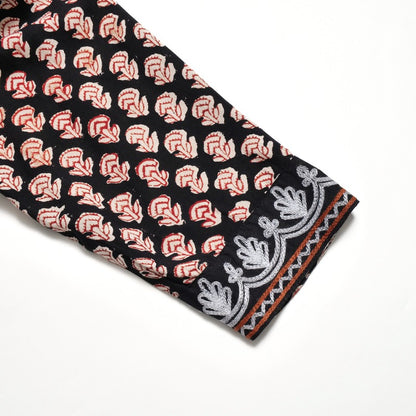 Afghan Style Embroidery + Print Front-Opening Dress