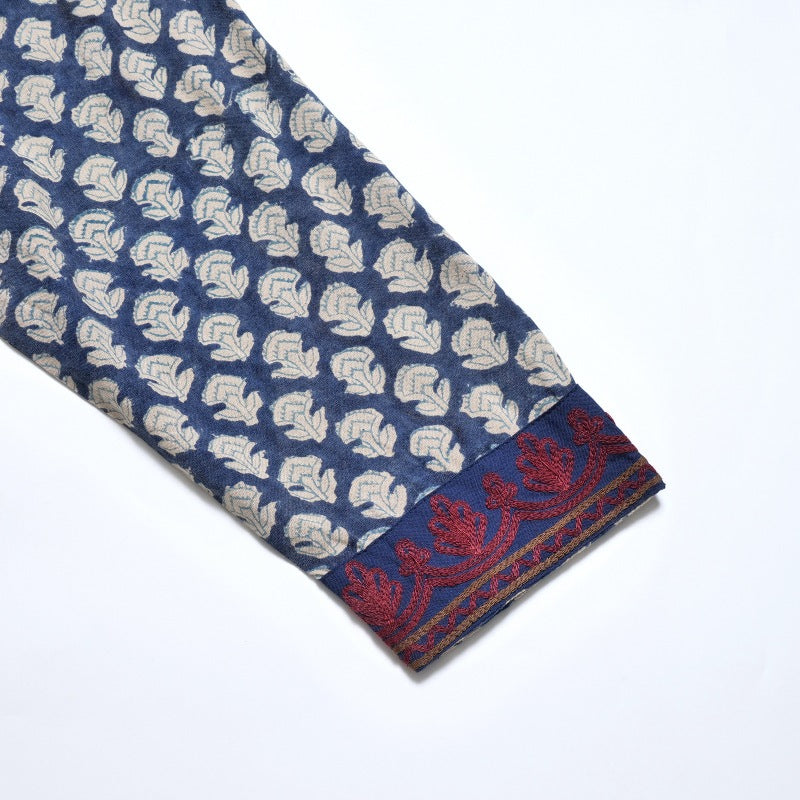 Afghan Style Embroidery + Print Front-Opening Dress