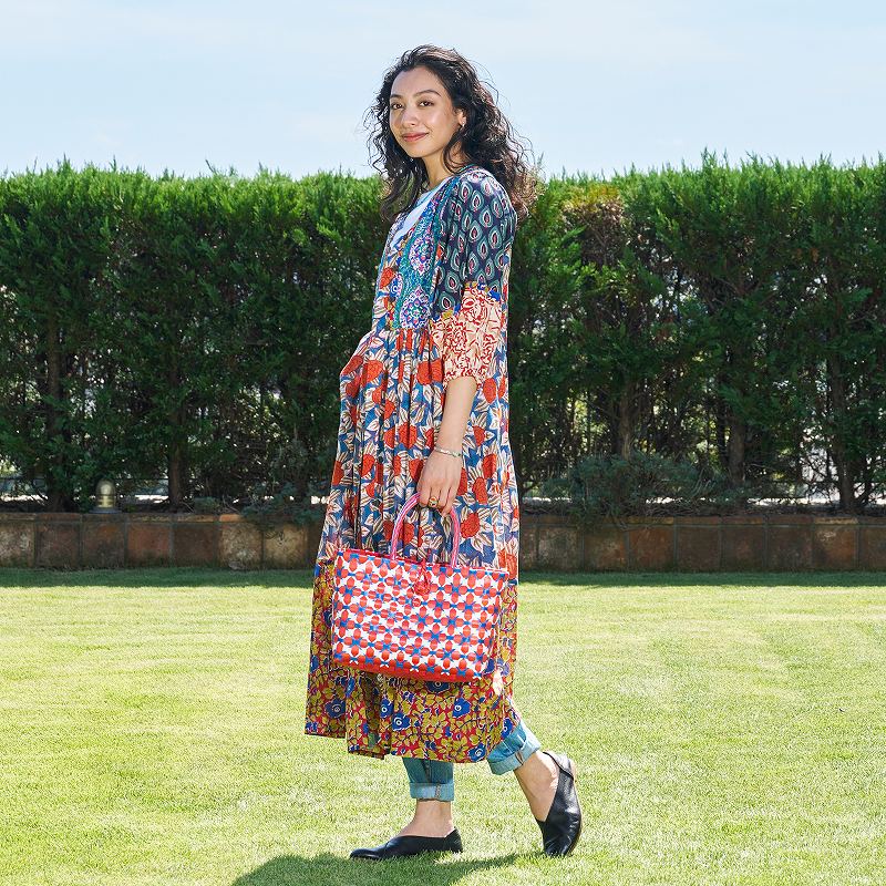 Cotton Block Print Front Open Dress
