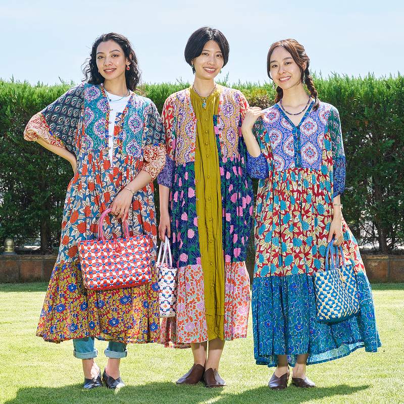 Cotton Block Print Front Open Dress
