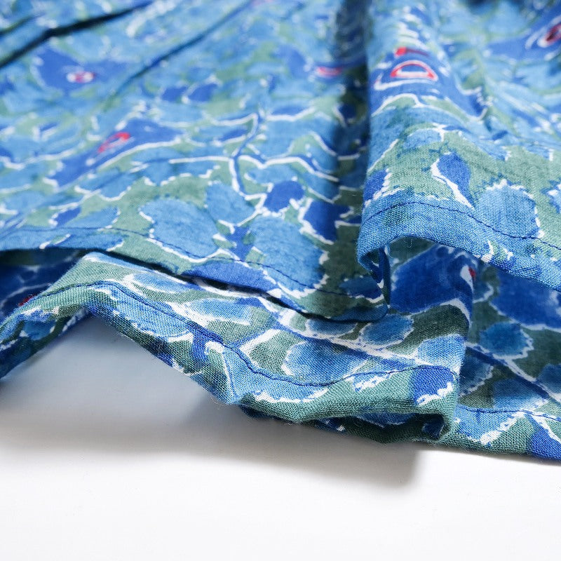 Cotton Block Print Front Open Dress