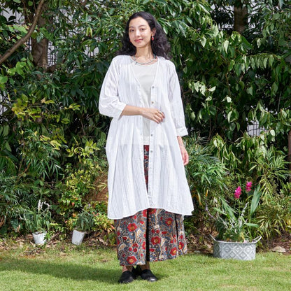 Lurex Stripe Raglan Long Blouse