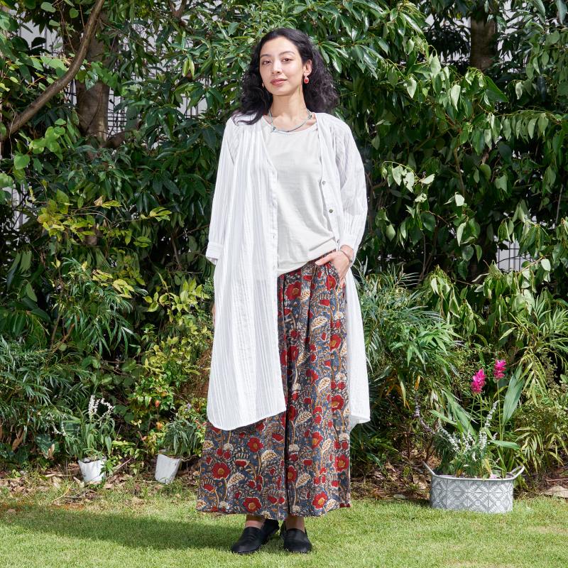 Lurex Stripe Raglan Long Blouse