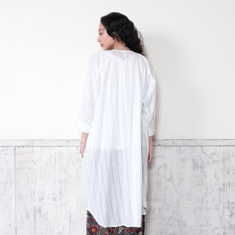 Lurex Stripe Raglan Long Blouse
