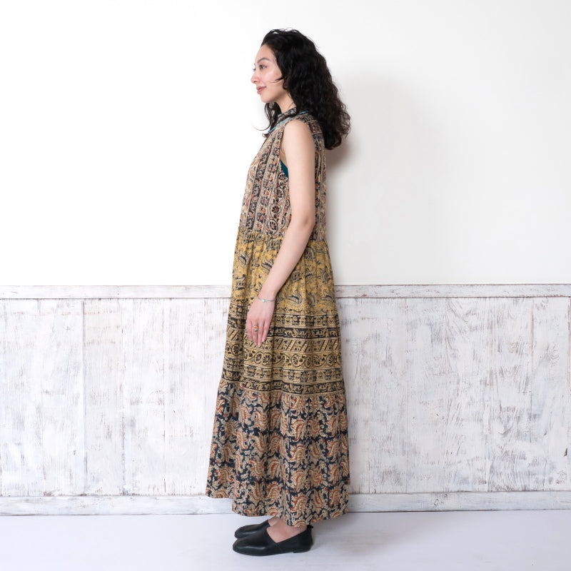 Kalamkari Tiered Front Open Dress