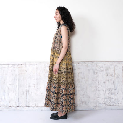 Kalamkari Tiered Front Open Dress