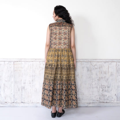Kalamkari Tiered Front Open Dress
