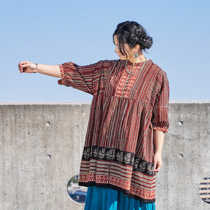 Bagru Panel Print Blouse
