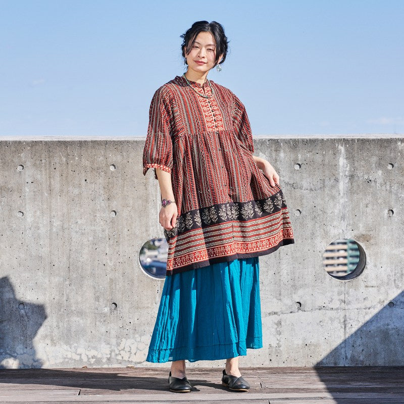 Bagru Panel Print Blouse