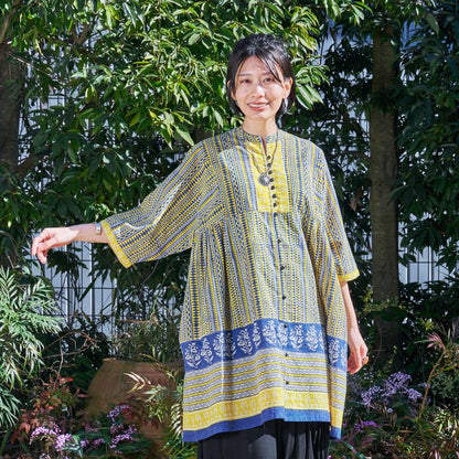 Bagru Panel Print Blouse