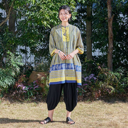 Bagru Panel Print Blouse