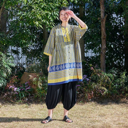 Bagru Panel Print Blouse