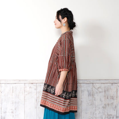 Bagru Panel Print Blouse