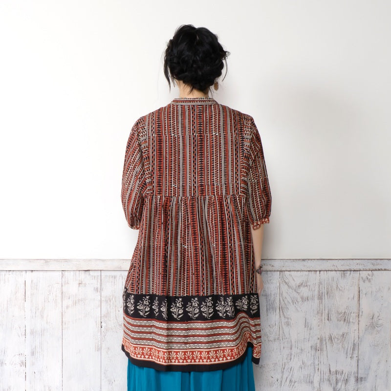 Bagru Panel Print Blouse