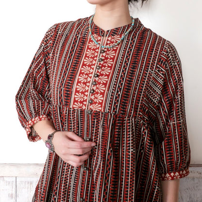 Bagru Panel Print Blouse