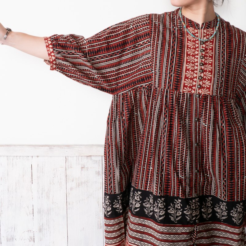 Bagru Panel Print Blouse