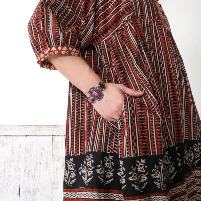 Bagru Panel Print Blouse