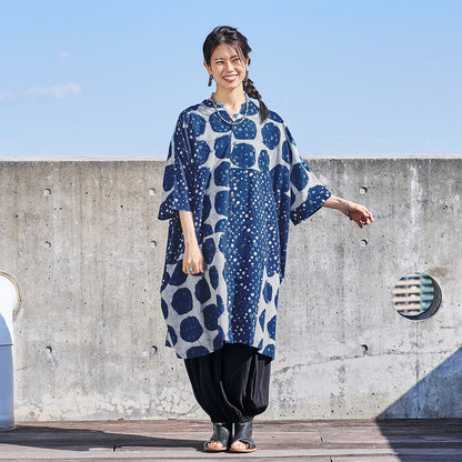 Dub Dot Print Button-Front Dress