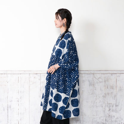 Dub Dot Print Button-Front Dress