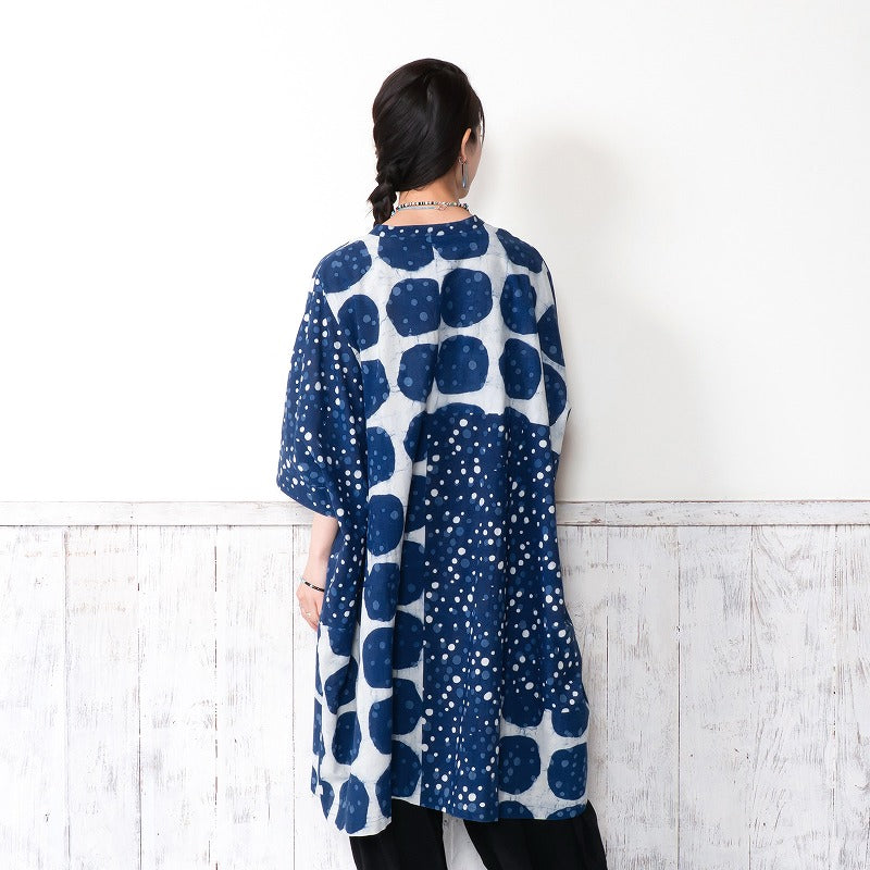 Dub Dot Print Button-Front Dress