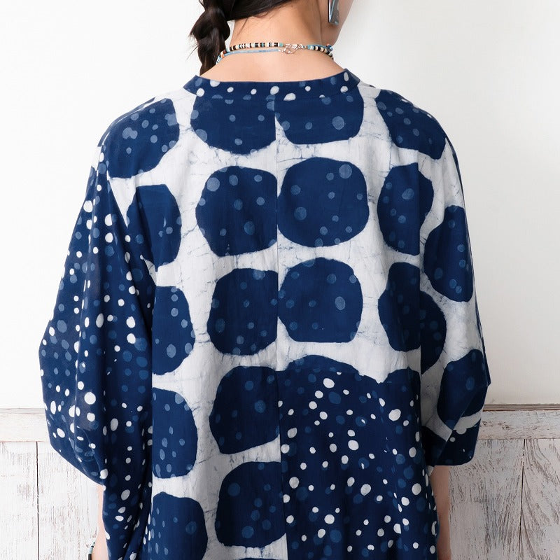 Dub Dot Print Button-Front Dress
