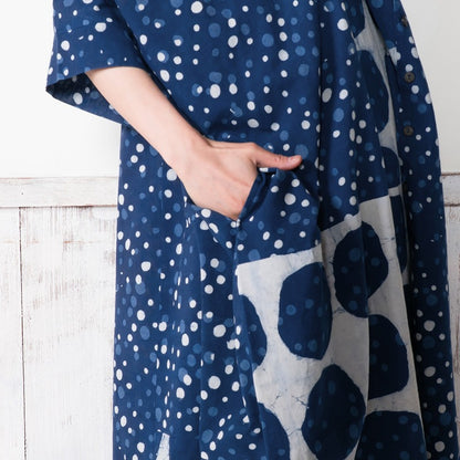 Dub Dot Print Button-Front Dress