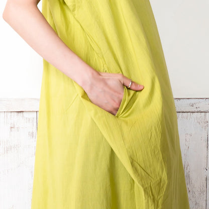 Cotton Voile Gathered Front-Opening Dress