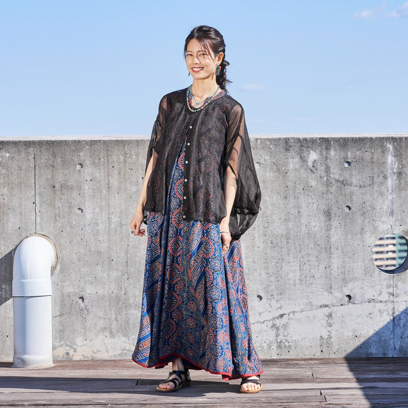 Kota Doria Poncho Blouse